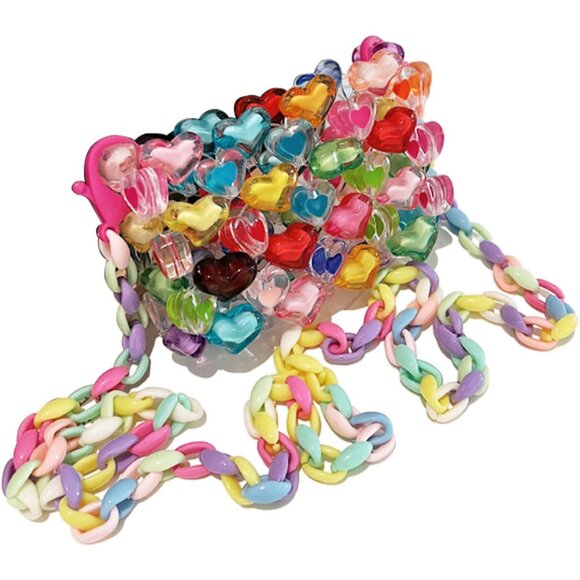 Handbags - Stylish Compact Red Beaded Bag - Perfect for Key Essentials and More